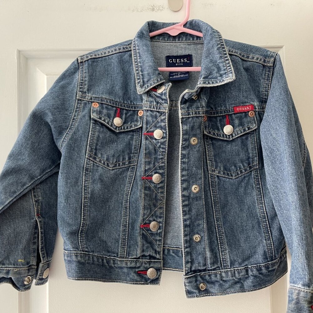 Girls Guess denim jeans jacket, size 5, pre-owned